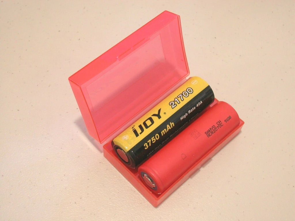 5 pc 20700 21700 PLASTIC STORAGE PROTECTIVE CASE HOLDER BOX BATTERY BLUE 2-bay