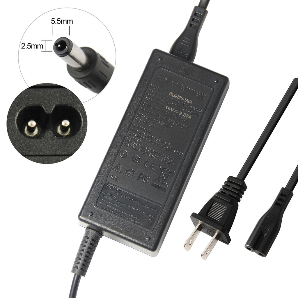 AC Adapter Charger for Toshiba Satellite Laptop with Power Cord 19V 45W 65W 90W