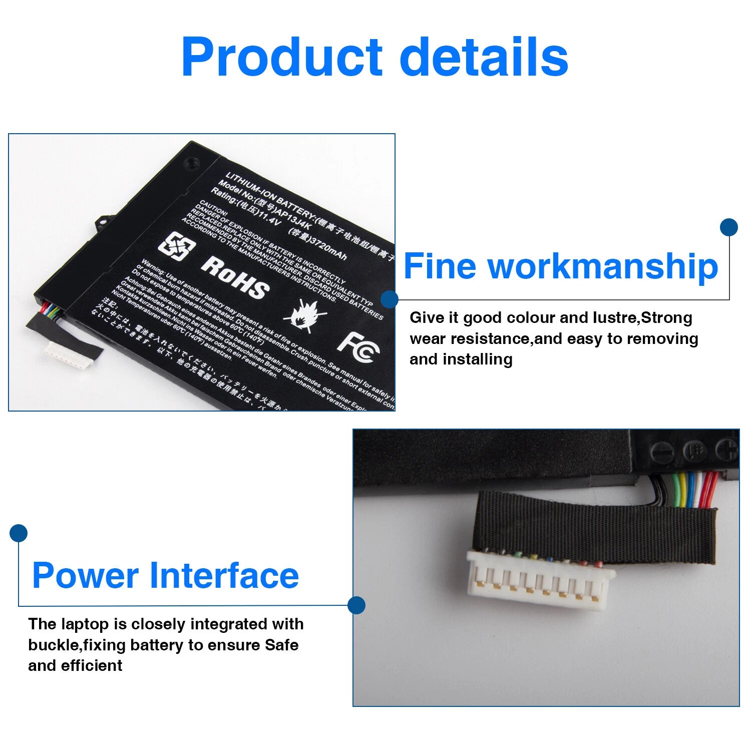 For Acer Chromebook C720 C720P C740 C740-C4PE Laptop Battery AP13J3K AP13J4K TOP