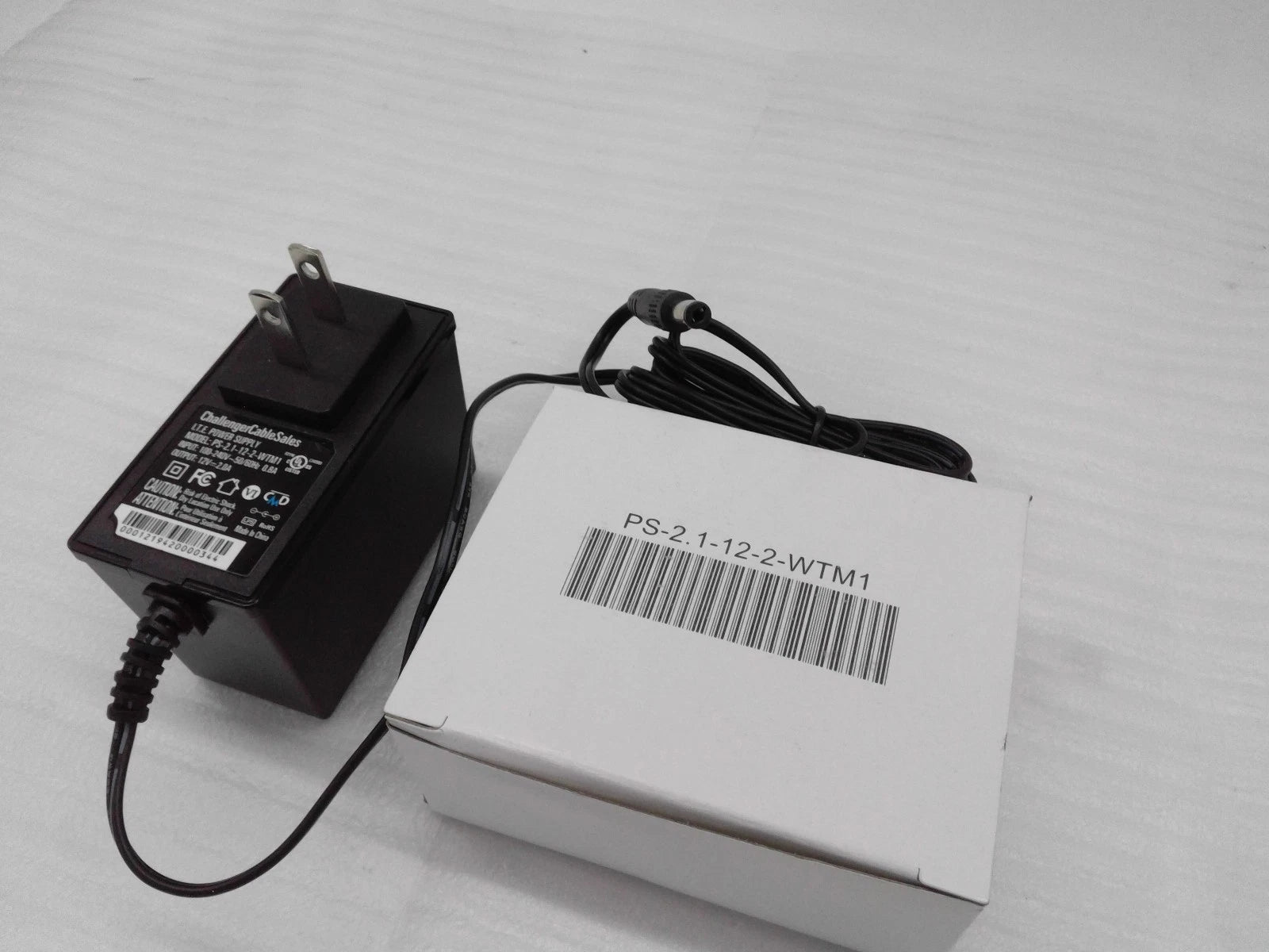 Lot of 10 ChallengerCableSales PS-2.1-12-2-WTM1, 12VDC 2A, AC Wall Adapter