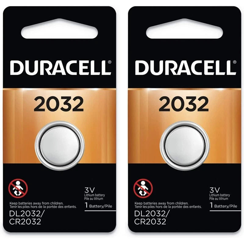 2 Pcs Duracell 2032 CR2032 3v Lithium Coin Cell Battery