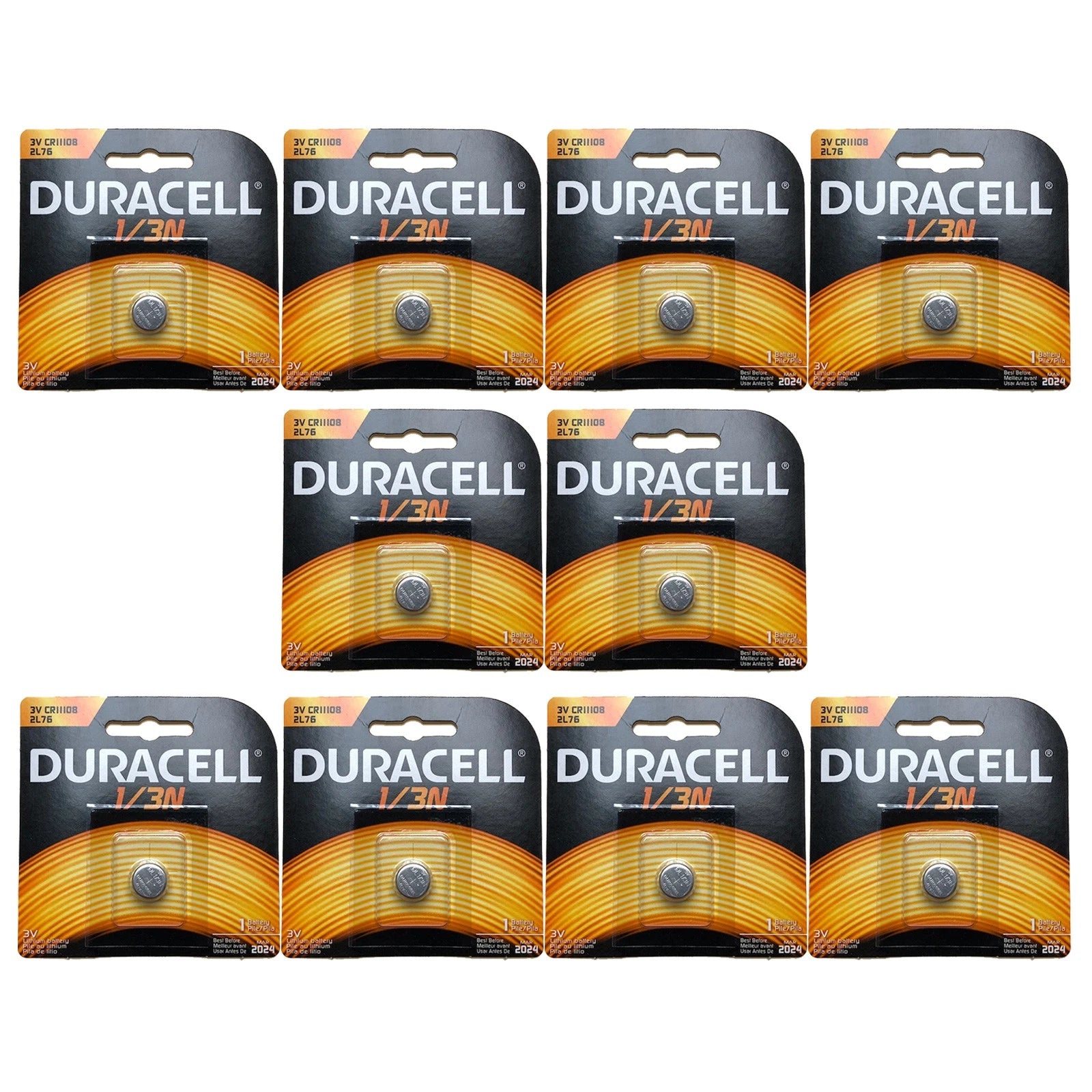 10x Duracell DL CR1/3N 2L76 3V Lithium Battery Compatible With 1/3N, DL1/3N