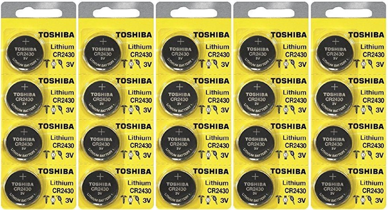 20 Toshiba CR2430 2430 3 Volt Lithium Coin 3V Batteries