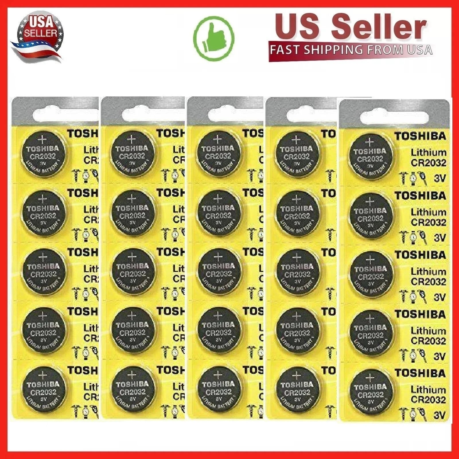 25 x New Original Toshiba CR2032 CR 2032 3V LITHIUM BATTERY BR2032 DL2032 Remote