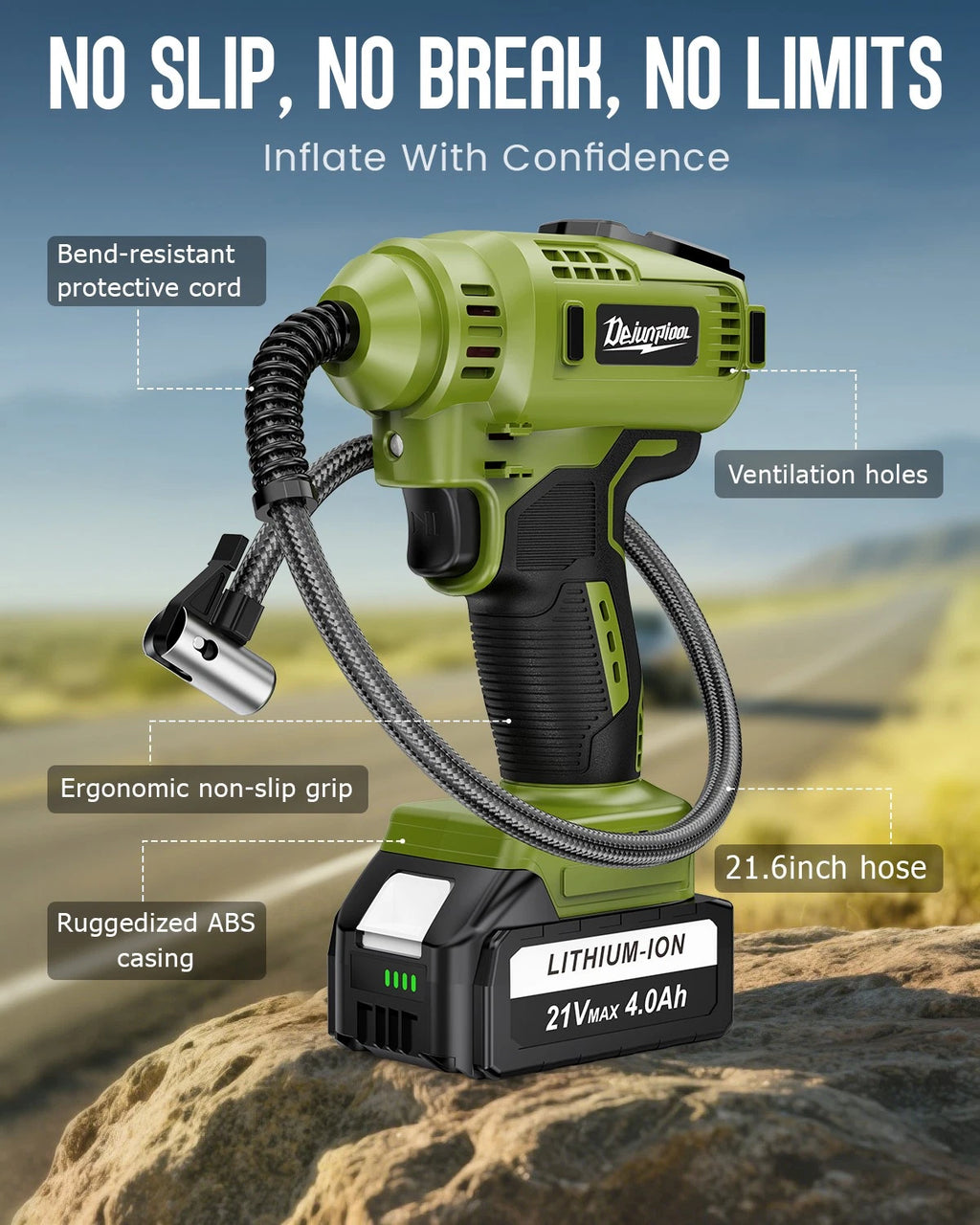 Car Tyre Inflator Cordless Digital Battery Rechargeable Tire Air Compressor Pump