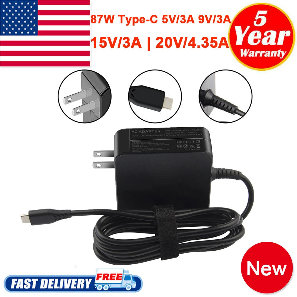 87W USB C AC Power Adapter Charger Macbook Pro 15" A1707 A1919 A1990 After 2016