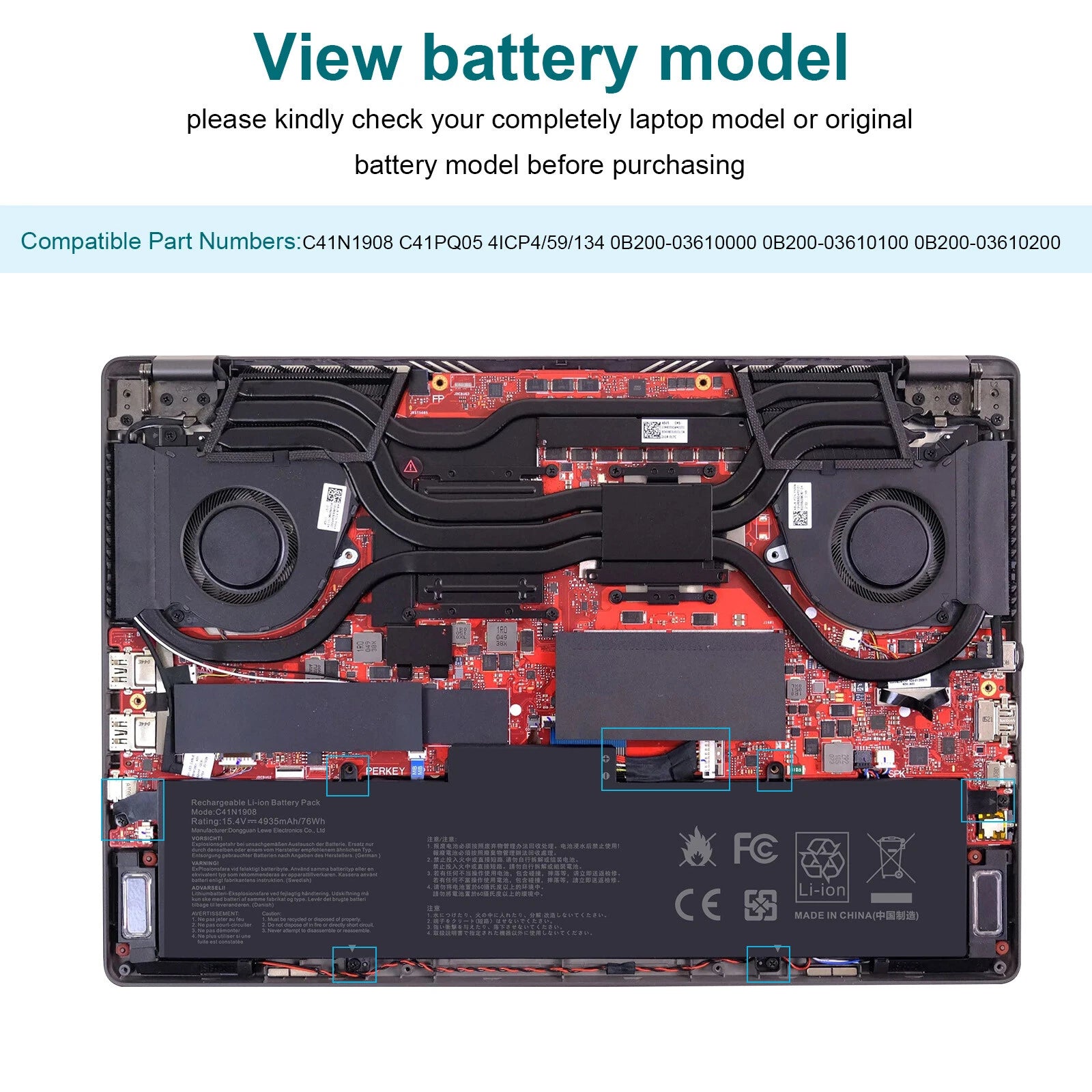 C41N1908 Battery For Asus ROG Zephyrus G14 GA401 GA401I GA401IH GA401QM Series