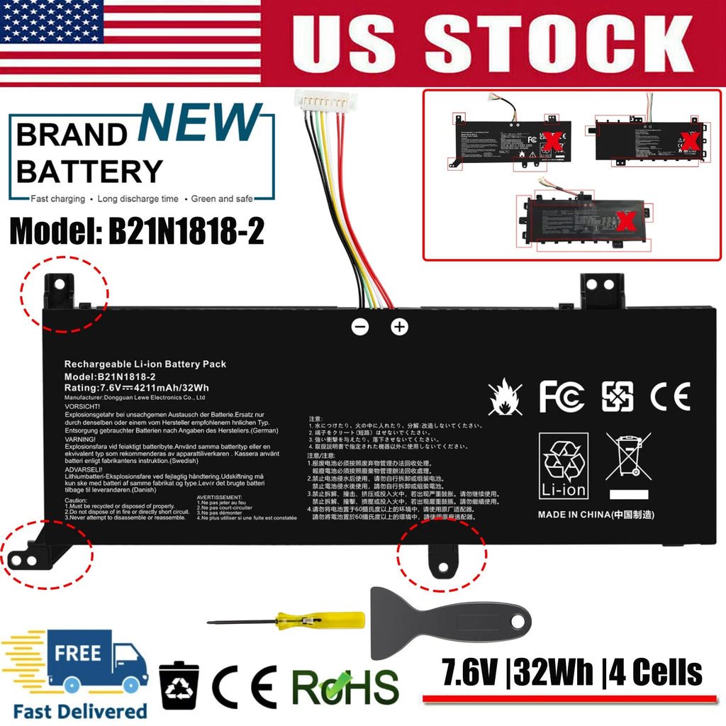 ?Battery B21N1818-2 C21PpJH for Asus VivoBook 14 F412 F412D F412DA C21N1818-2