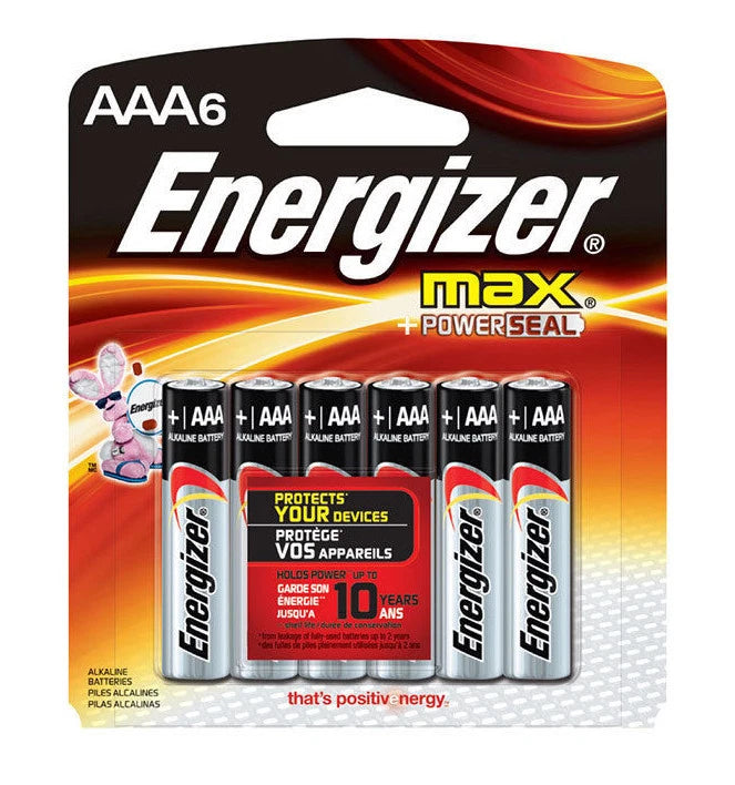 24 Energizer AAA Max + Powerseal Alkaline Batteries ON CARD (4x6) EXP 2026