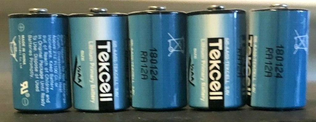 Brand New "5" Tekcell SB-AA02 3.6V 1/2AA Lithium Battery, 3.6V 1200mAh, 10/2018