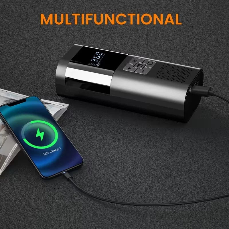 Aluminum Rechargeable Car Air Inflator Tire Electric Pump Cordless Compressor