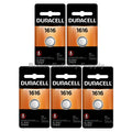 5 1616 Duracell Coin Cell Batteries - Lithium 3V - (CR1616, DL1616,ECR1616,YA)