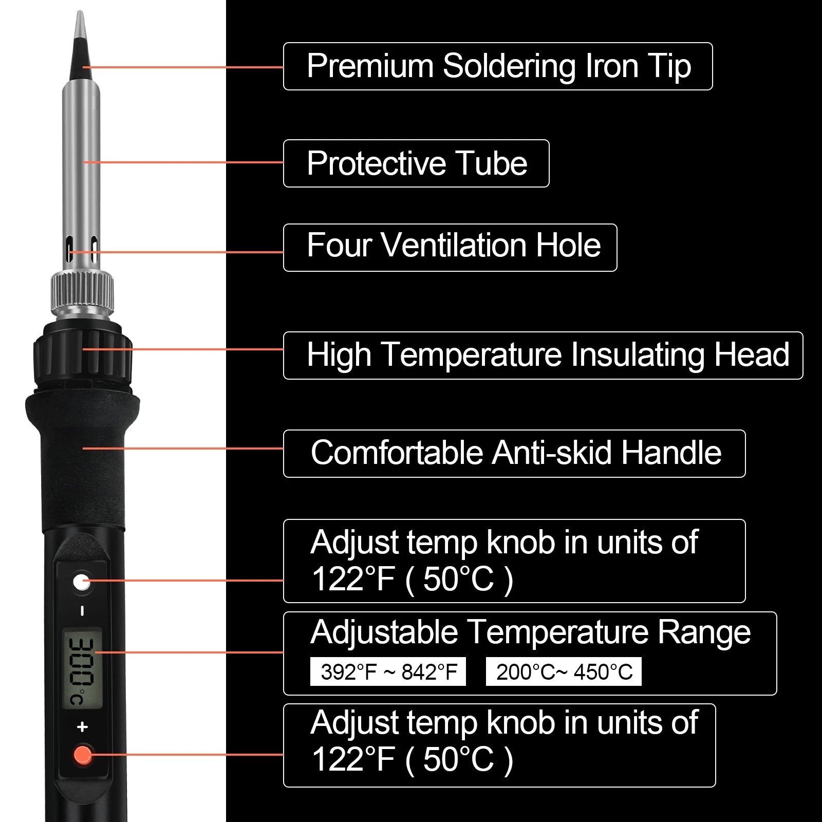 80W Electric Soldering Iron Welding Gun Kit Solder Wire Adjustable Temperature