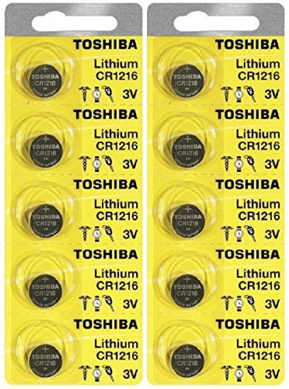 10 Toshiba CR1216 1216 Lithium Coin Cell 3V Batteries
