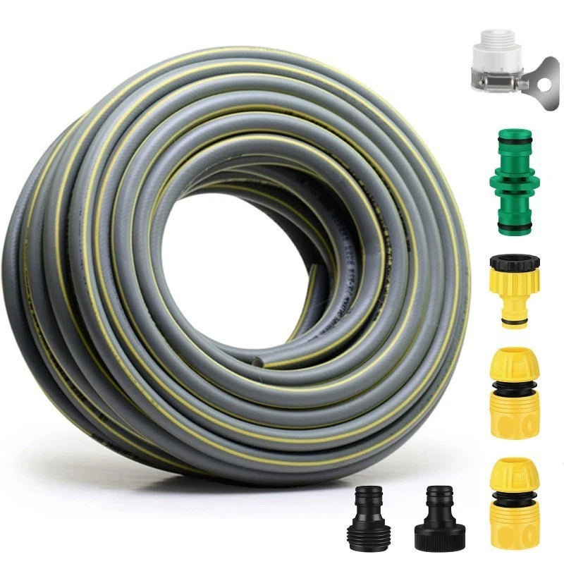 Garden Hose Water Pipe Outdoor Heavy Duty 1/2" Reinforced Anti-Kink +Adapters