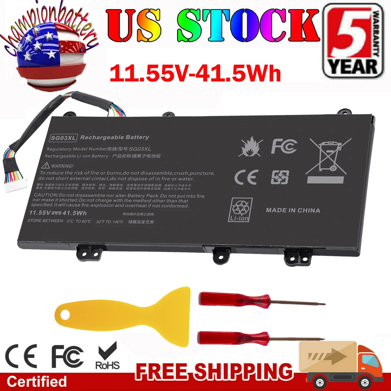 SG03XL Battery for HP Envy M7-U109DX 17-u163cl Notebook 849315-850 849314-856 US
