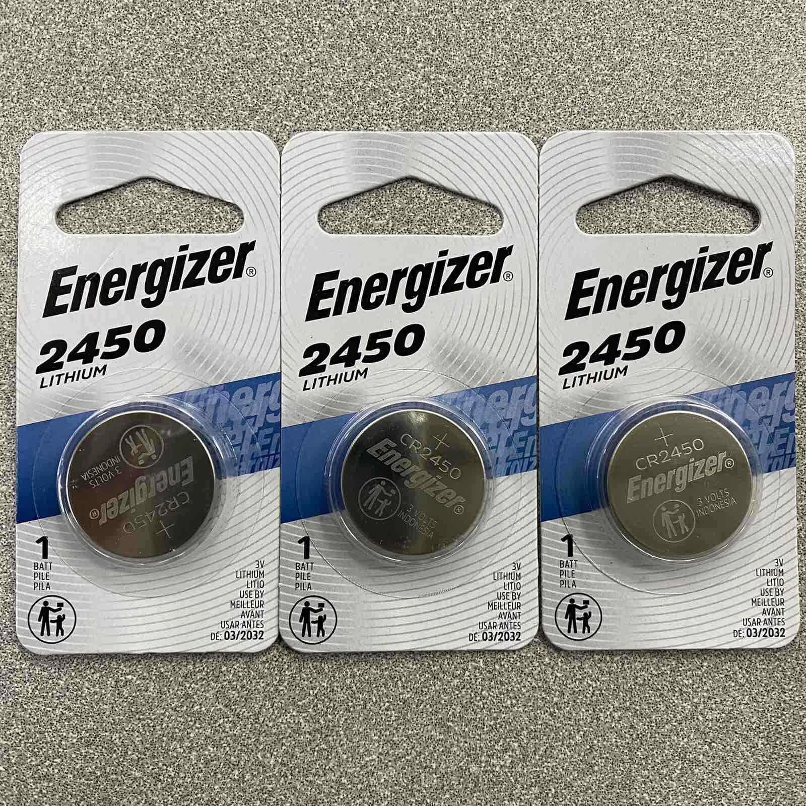 3 Pack New Fresh Energizer ECR2450 CR2450 BR2450 Lithium 3V Battery Exp 03/2032