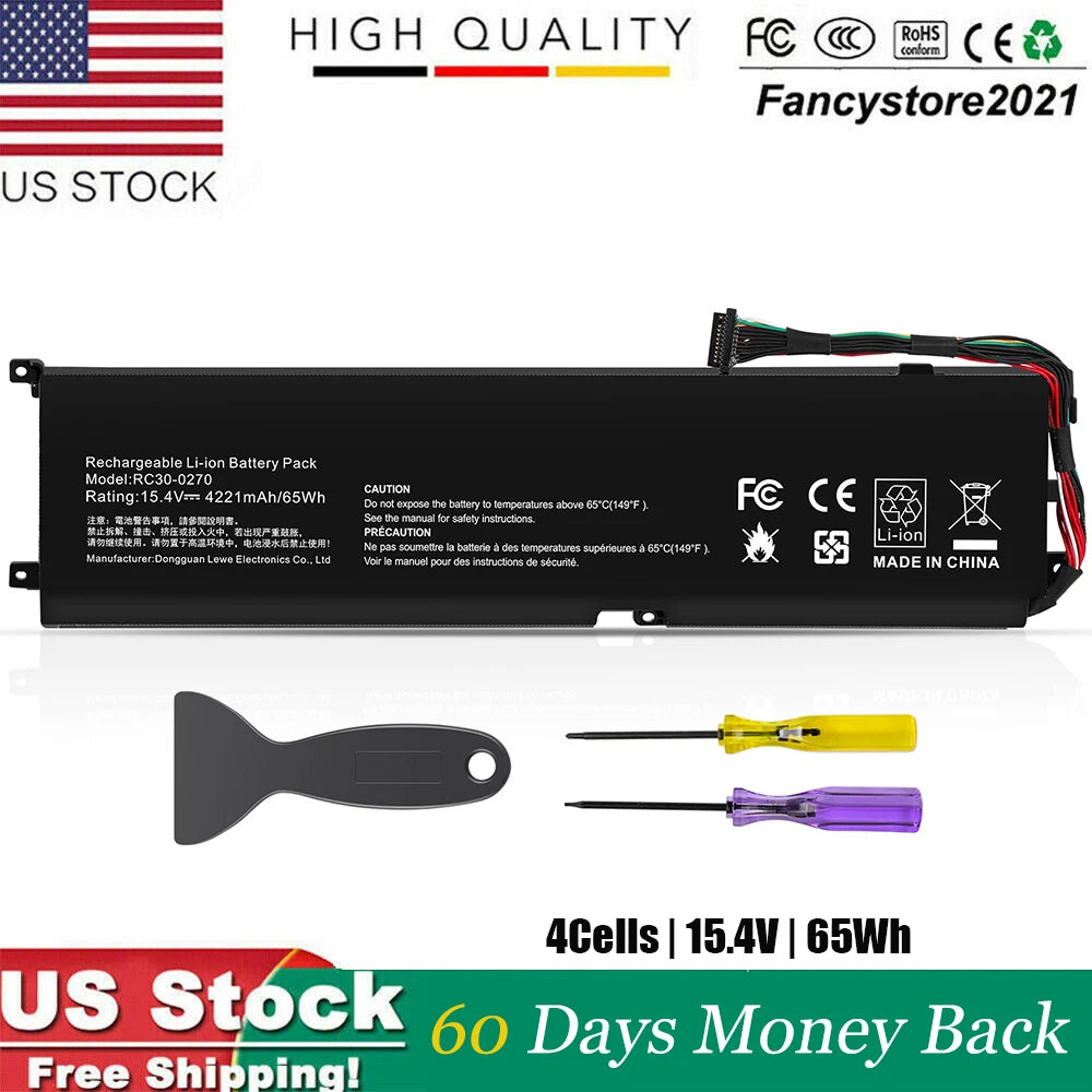 New RC30-0270 RZ09-0270 RZ09-0300 Battery for Razer Blade 15 2018 2019 Base