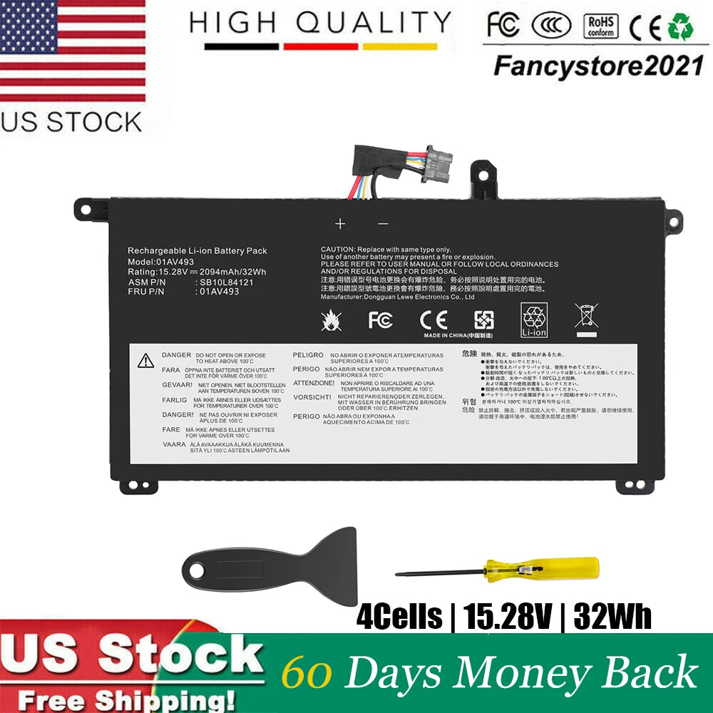 New 32wh 01AV493 00UR891 Battery for Lenovo ThinkPad T570 T580 P51s P52s