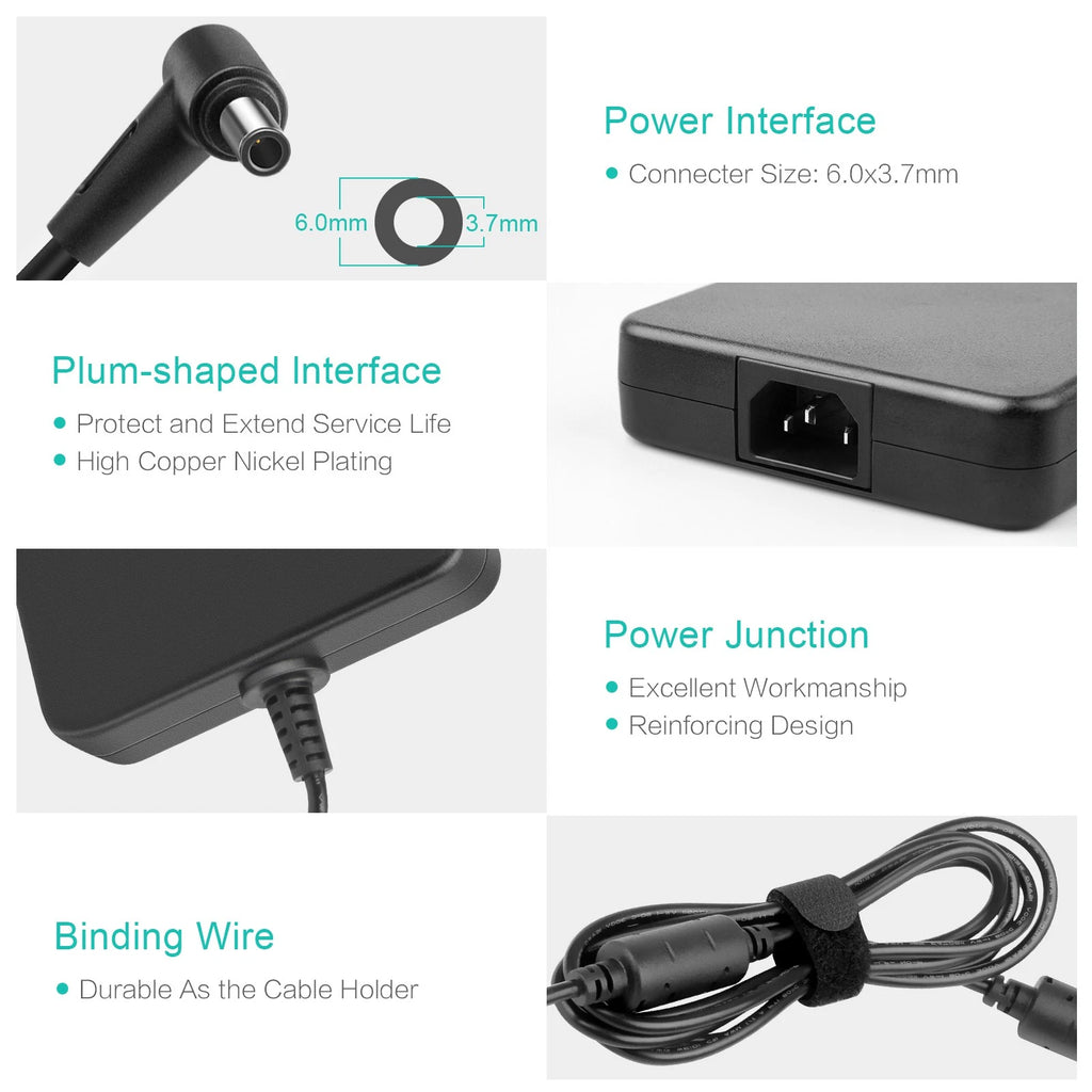 230W AC Adapter Charger For ASUS ROG Zephyrus S G14 G15 Series Laptop 6.0*3.7mm