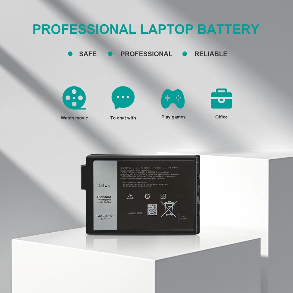 7WNW1 Battery For Dell Latitude 7424 5424 5420 Rugged Extreme 0GK3D3 GK3D3 51Wh