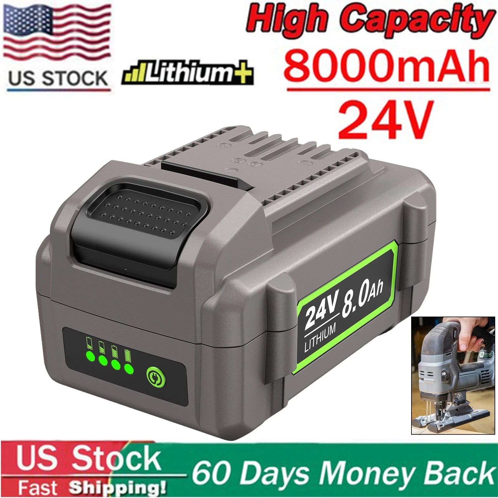 24V 8.0Ah Battery For Flex FX0221-1 FX0311 FX0321 FX0121 FX0341 Cordless Tools