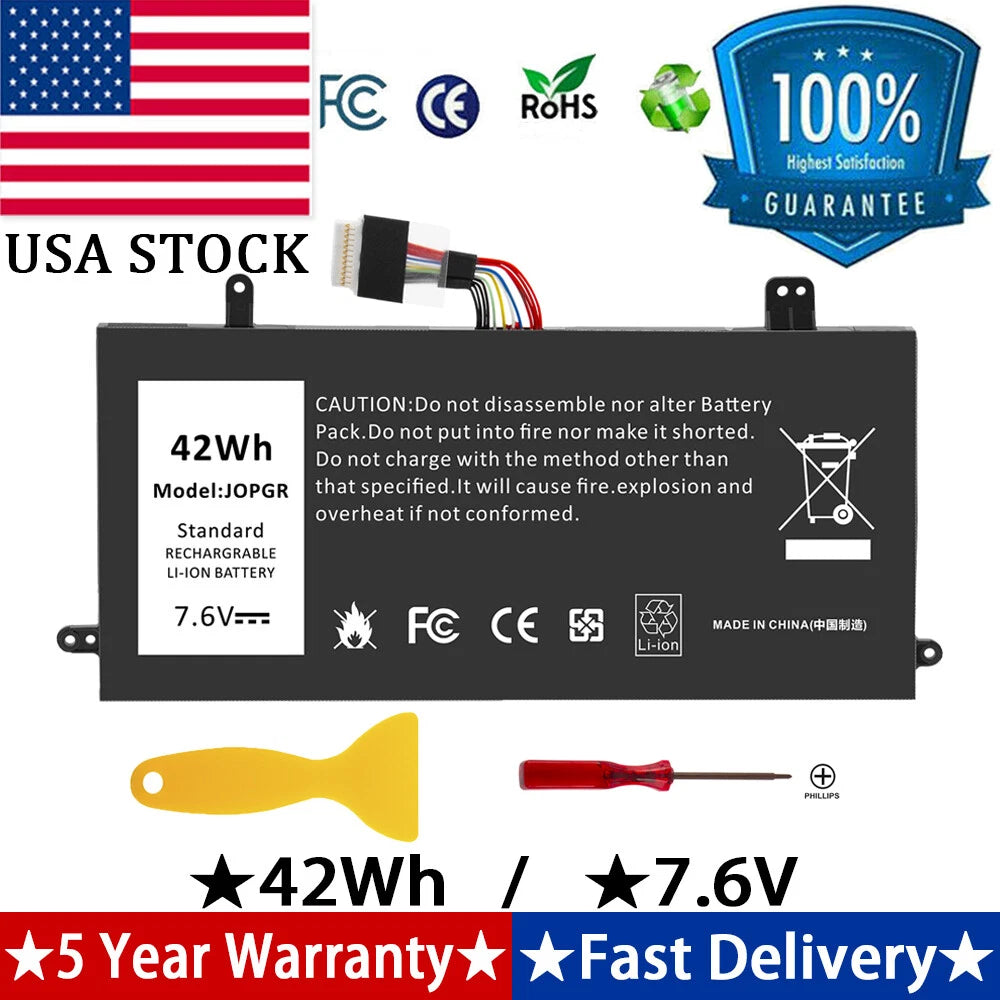 J0PGR Battery For Dell Latitude 12 5285 5290 2-in-1 Series JOPGR 0J0PGR FTH6F