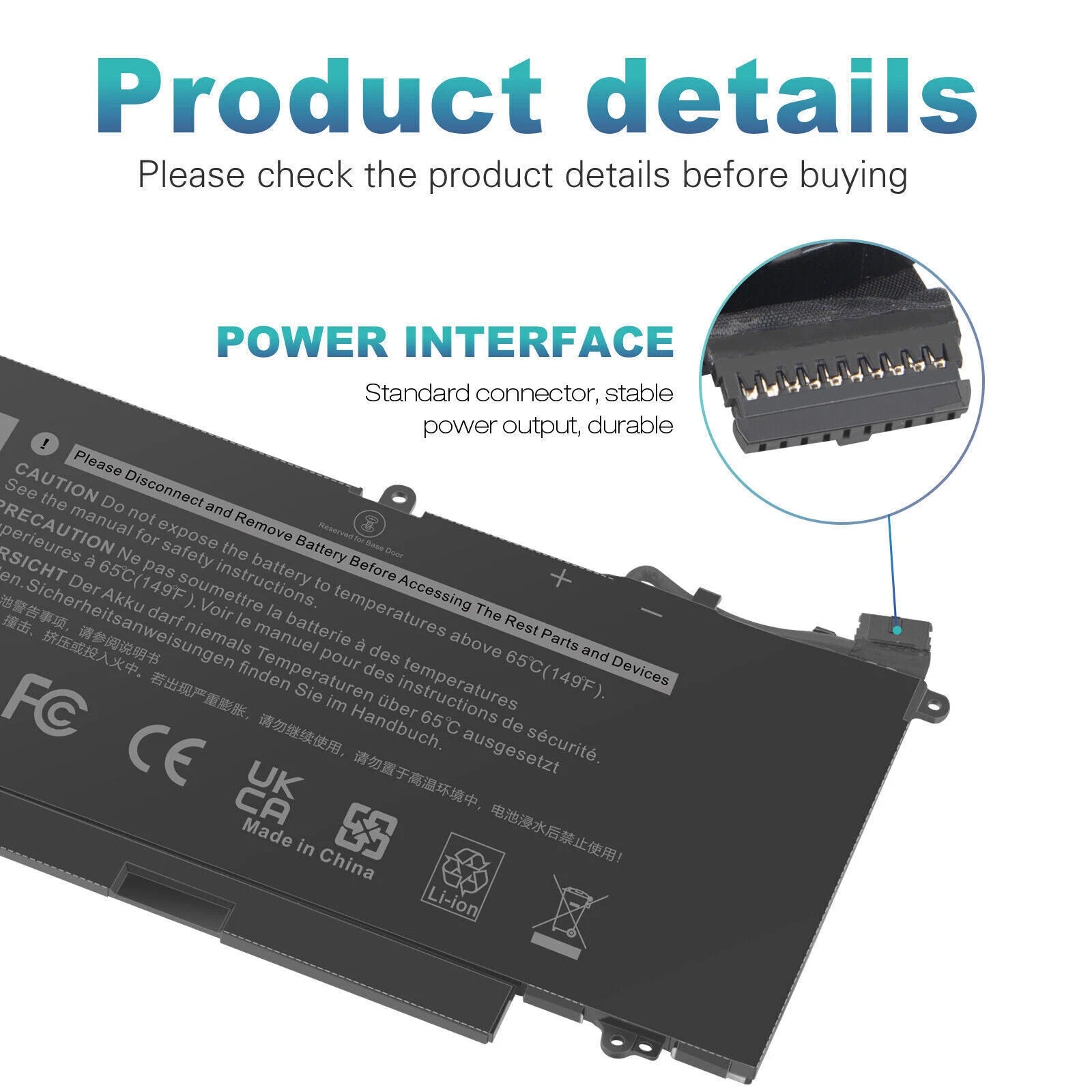 ?60Wh K5XWW Battery/Charger for Dell Latitude 5289 7389 7390 2-in-1 Series N18GG