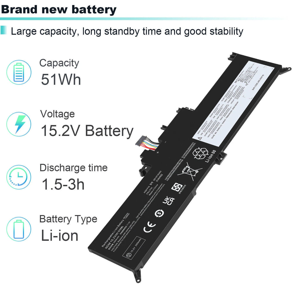 NEW 00HW027 01AV433 01AV434 Battery for Lenovo ThinkPad X380 Yoga 260 370 X380