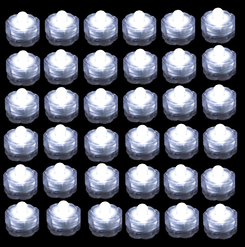 Submersible Waterproof Battery LED Tea Light ~ Wedding Decoration~WHITE~ 36 Pack