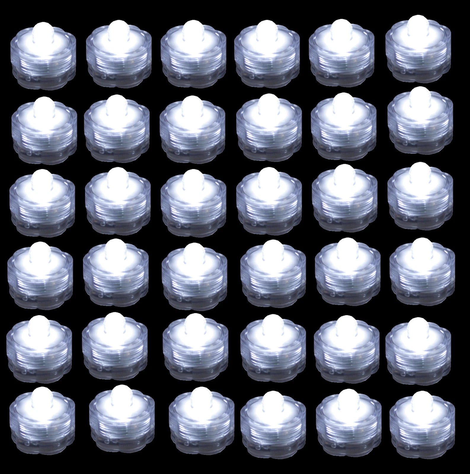 Submersible Waterproof Battery LED Tea Light ~ Wedding Decoration~WHITE~ 36 Pack