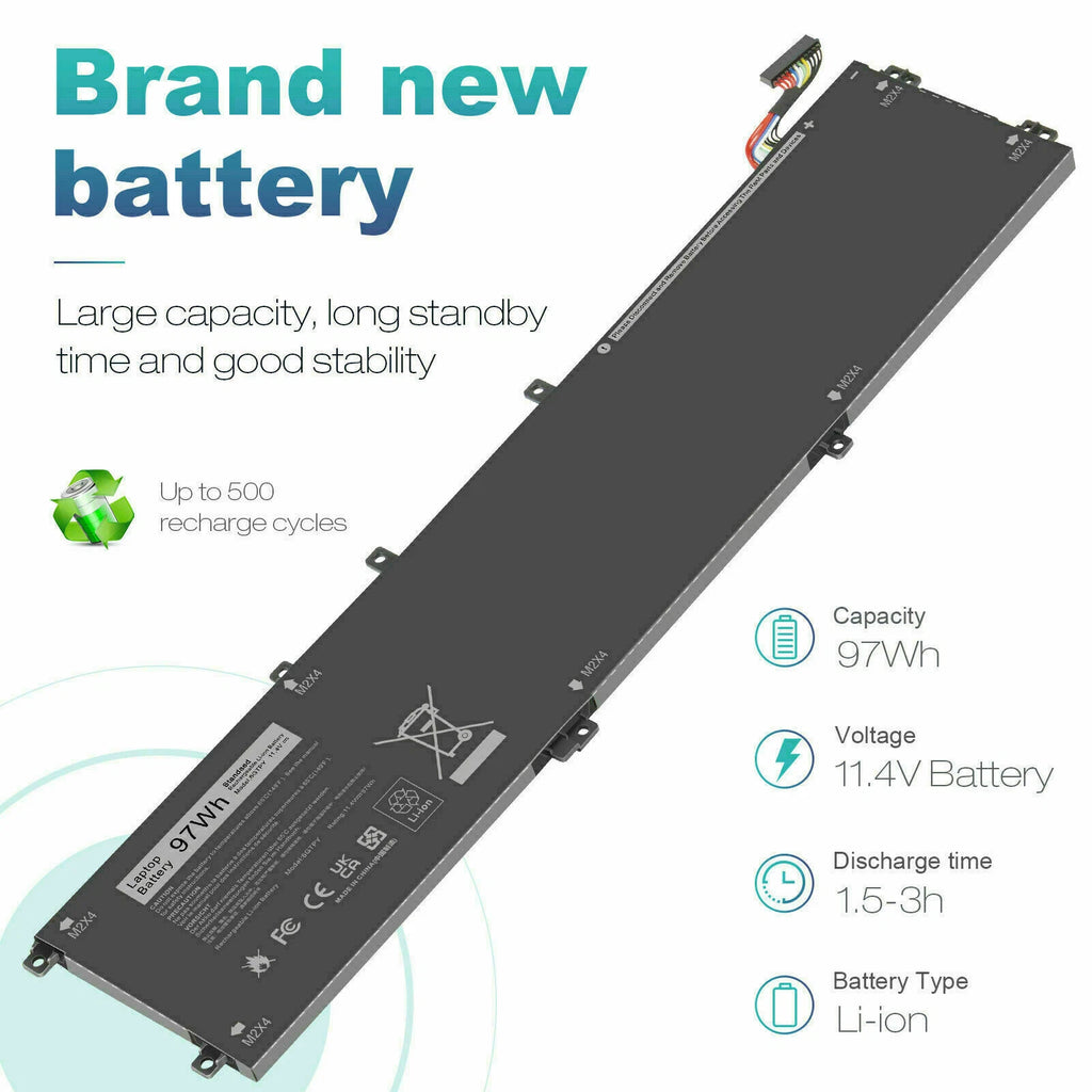 LOT 6GTPY Battery for Dell XPS 15 9570 9560 9550 Precision 5530 5520 5510 97Wh