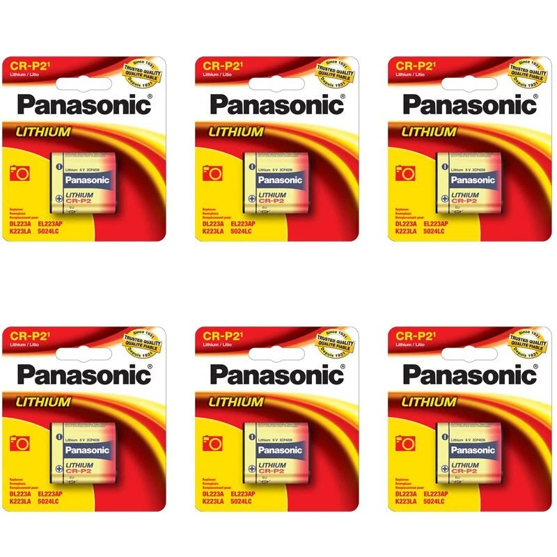 6x Panasonic CRP2, CR-P2, EL223, K223LA 6V Lithium Battery