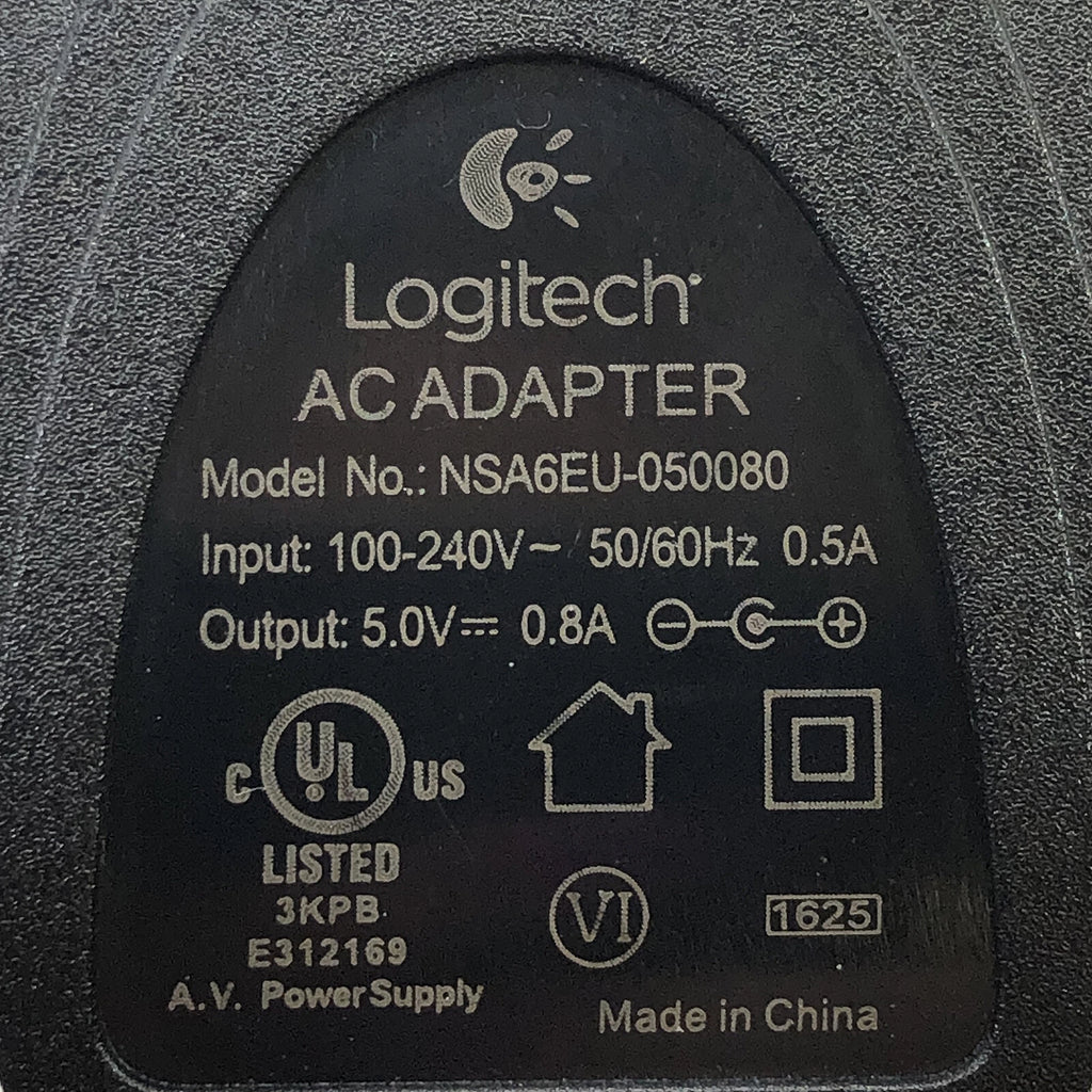 NEW Genuine Logitech NSA6EU-050080 5V 0.8A AC Adapter OEM