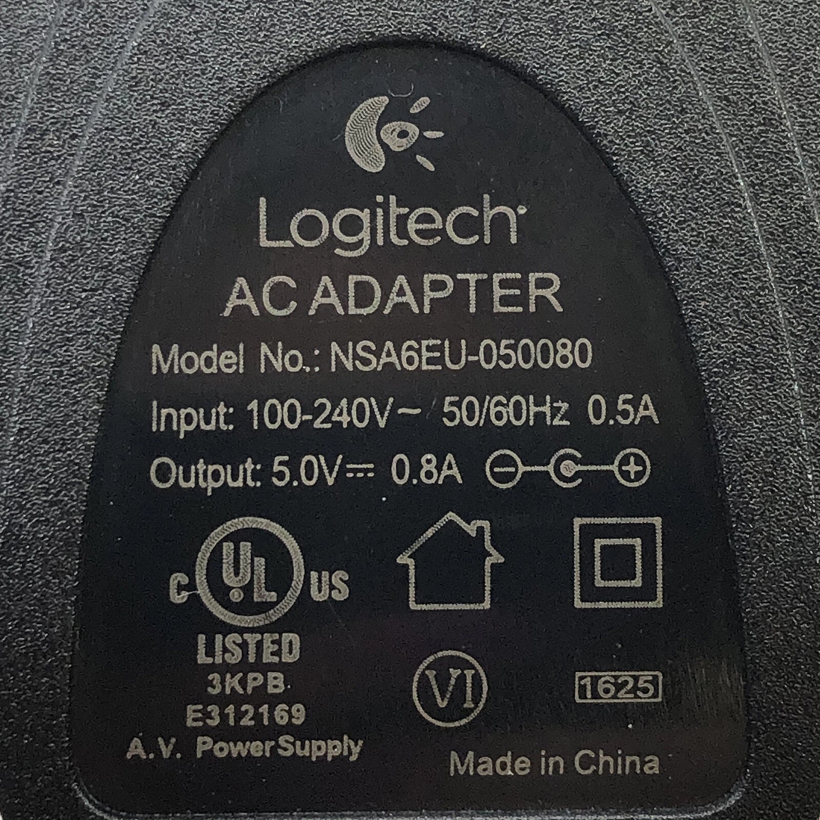 NEW Genuine Logitech NSA6EU-050080 5V 0.8A AC Adapter OEM