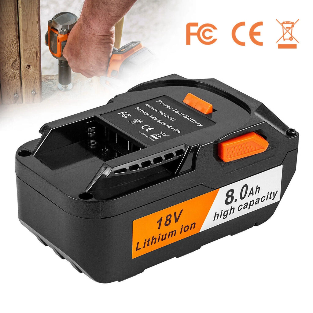 18 Volt 8000mAh Hyper Battery For Ridgid 18V R840087 R840085 Rigid Tools US