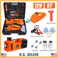 5 Ton 12V Electric Hydraulic Car Jack Lift Kit Impact Wrench for Emergency Tyre