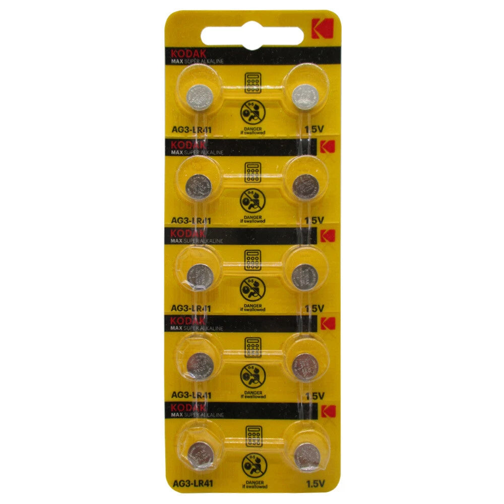 Kodak LR41 AG3 Alkaline Button Cell Battery 10 pieces