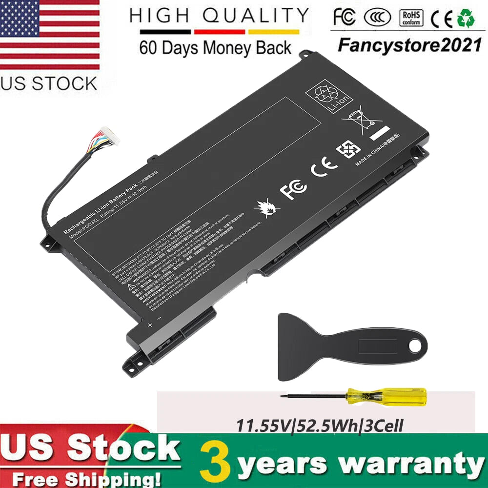 PG03XL Battery for HP Pavilion Gaming 15-DK L48430-AC1 L48495-005 52.5Wh