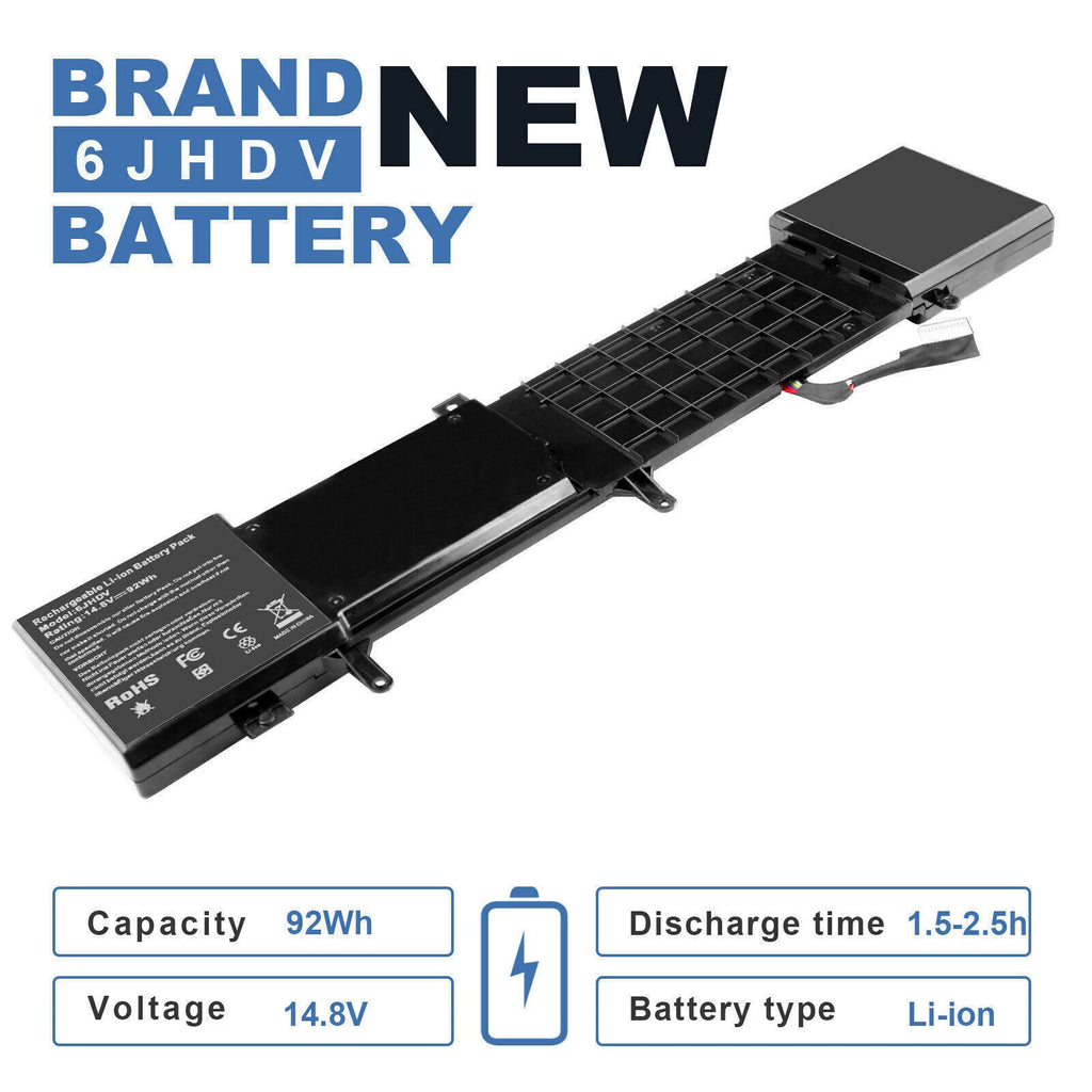Battery For Dell Alienware 17 R3 17.3" 6JHDV ALW17ED ALW17ER 14.8V 92Wh