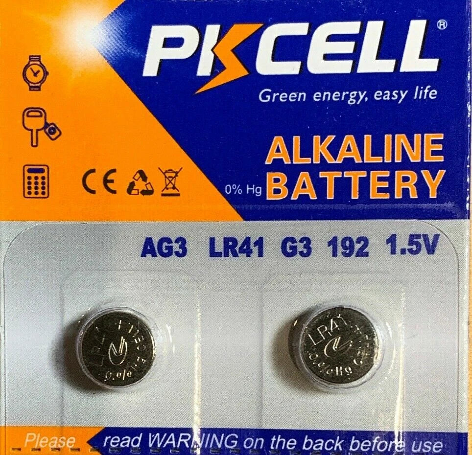 LR41 PKCELL 192 (2 piece) LR41 AG3 392A 192 SR41 LR736 392 Alkaline Battery