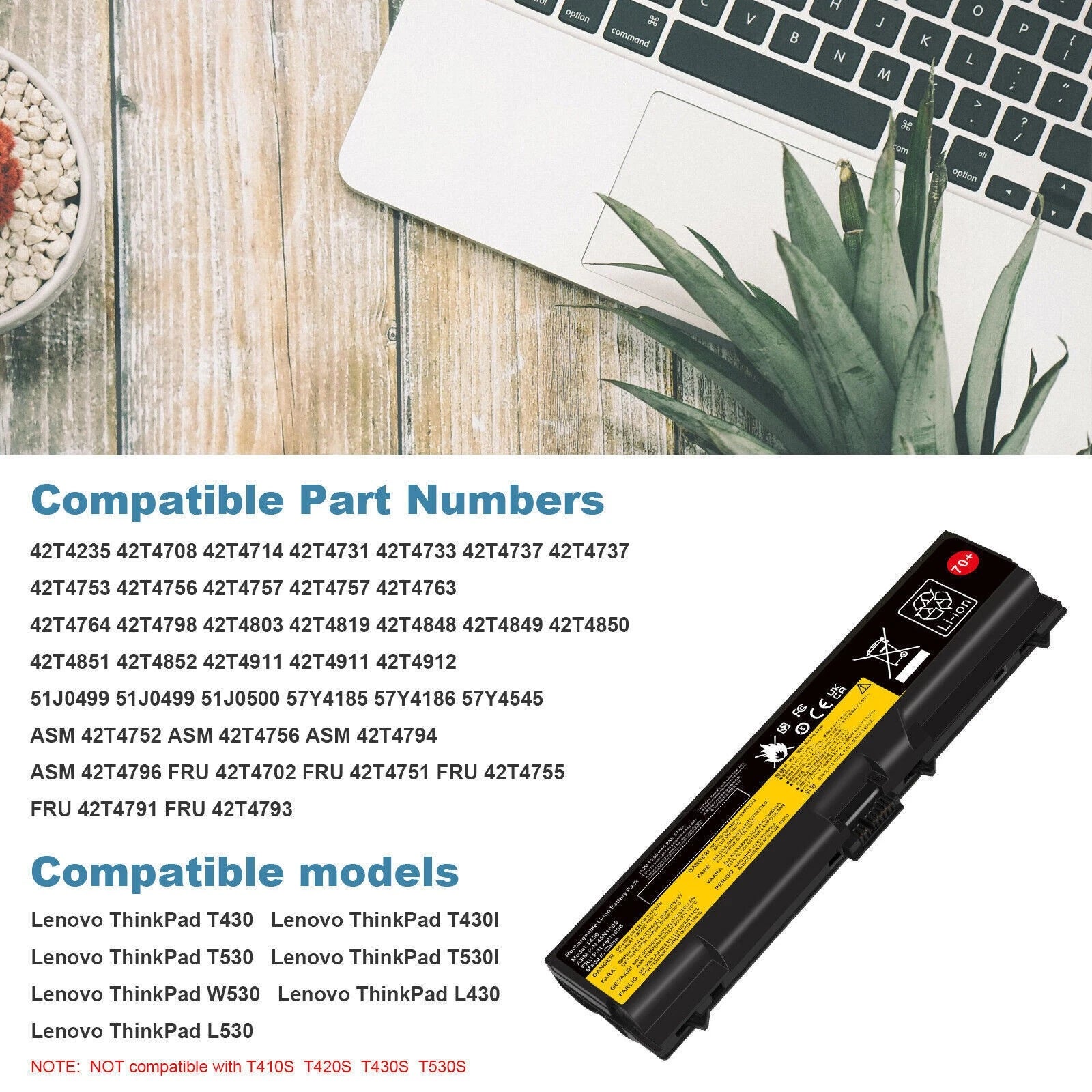 ?70+ Laptop Battery For Lenovo Thinkpad T430 T530 L430 L530 W530 0A36302 0A36303