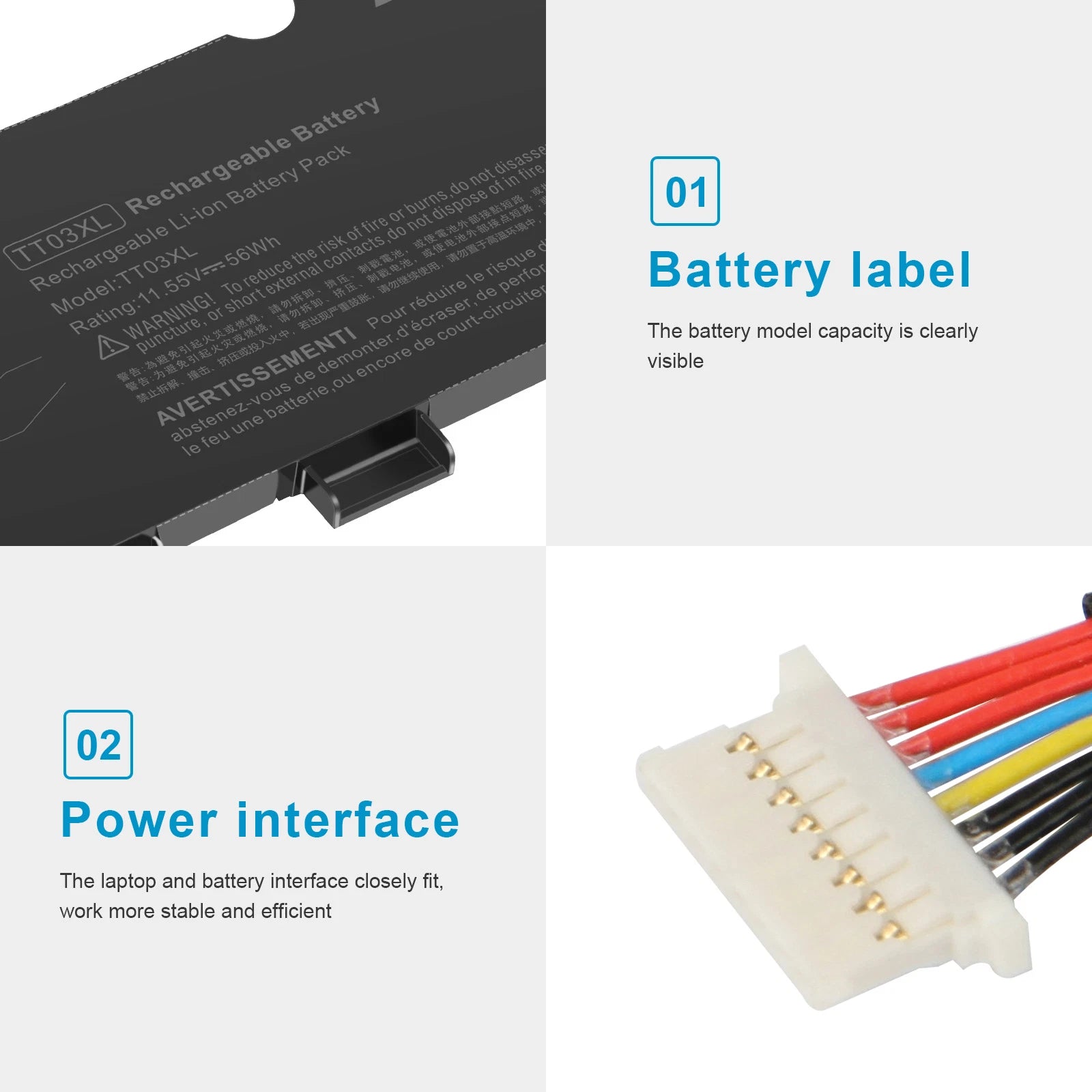 Laptop Battery TT03XL for Hp EliteBook 755 G5,850 G5, 850 G6, ZBook 15U G5 G6