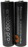 2 PANASONIC ENELOOP PRO AA PRECHARGED 2550mAh 1.2V BATTERIES
