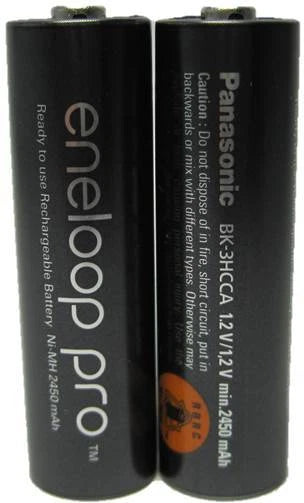 2 PANASONIC ENELOOP PRO AA PRECHARGED 2550mAh 1.2V BATTERIES