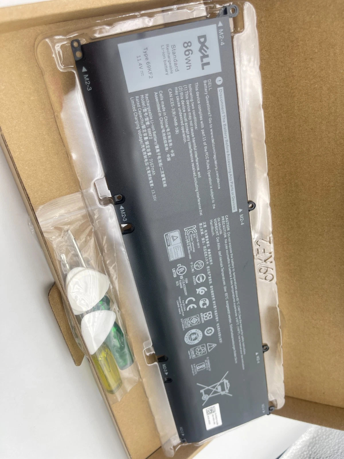 Genuine 86Wh 69KF2 Battery For Dell XPS 15 9500 Precision 5550 Alien M15 M17
