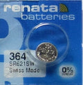 30 Renata Silver Oxide 364 SR621SW Batteries