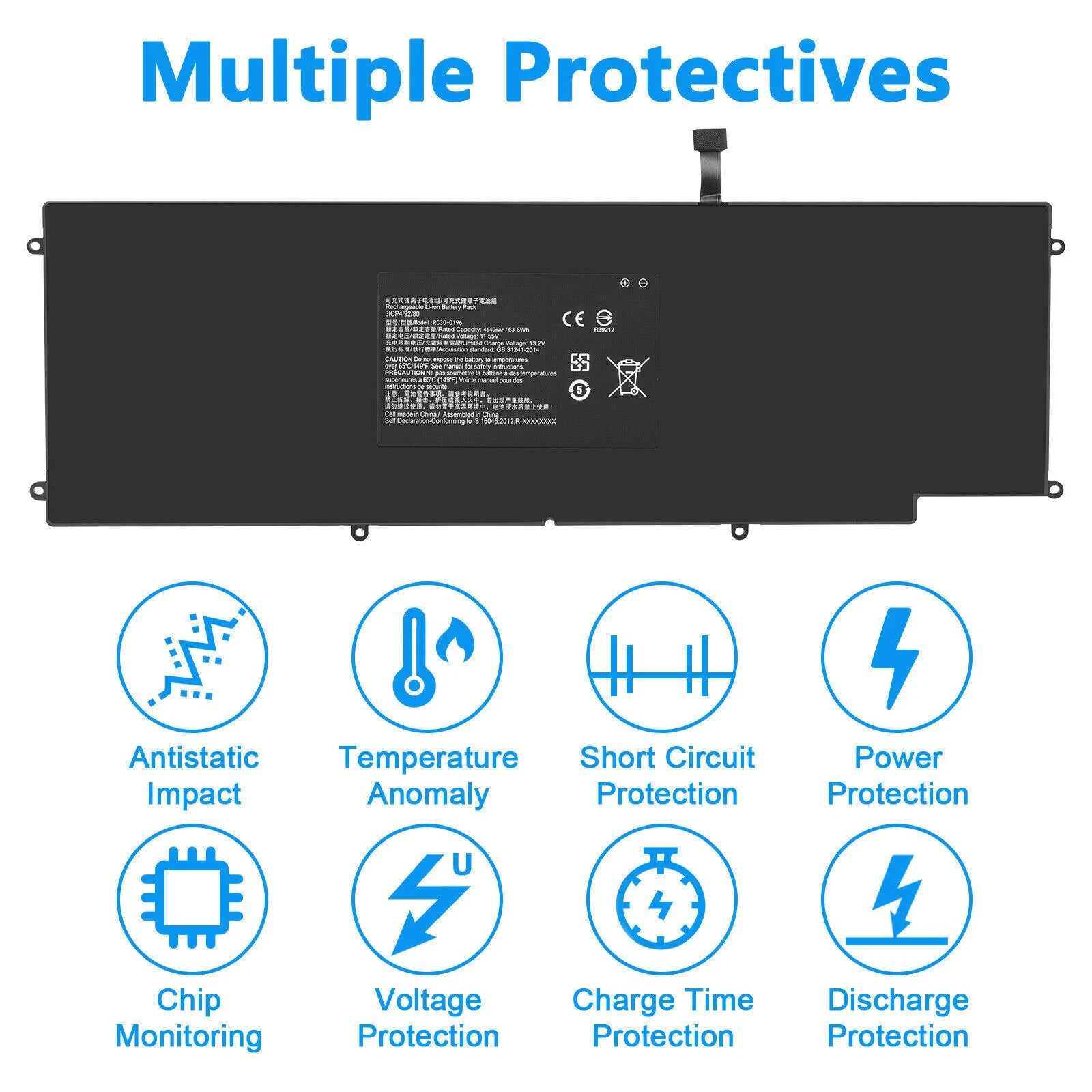 Battery for Razer Blade Stealth 2016 2017 53Wh i7-7500U RC30-0196 RZ09-0196