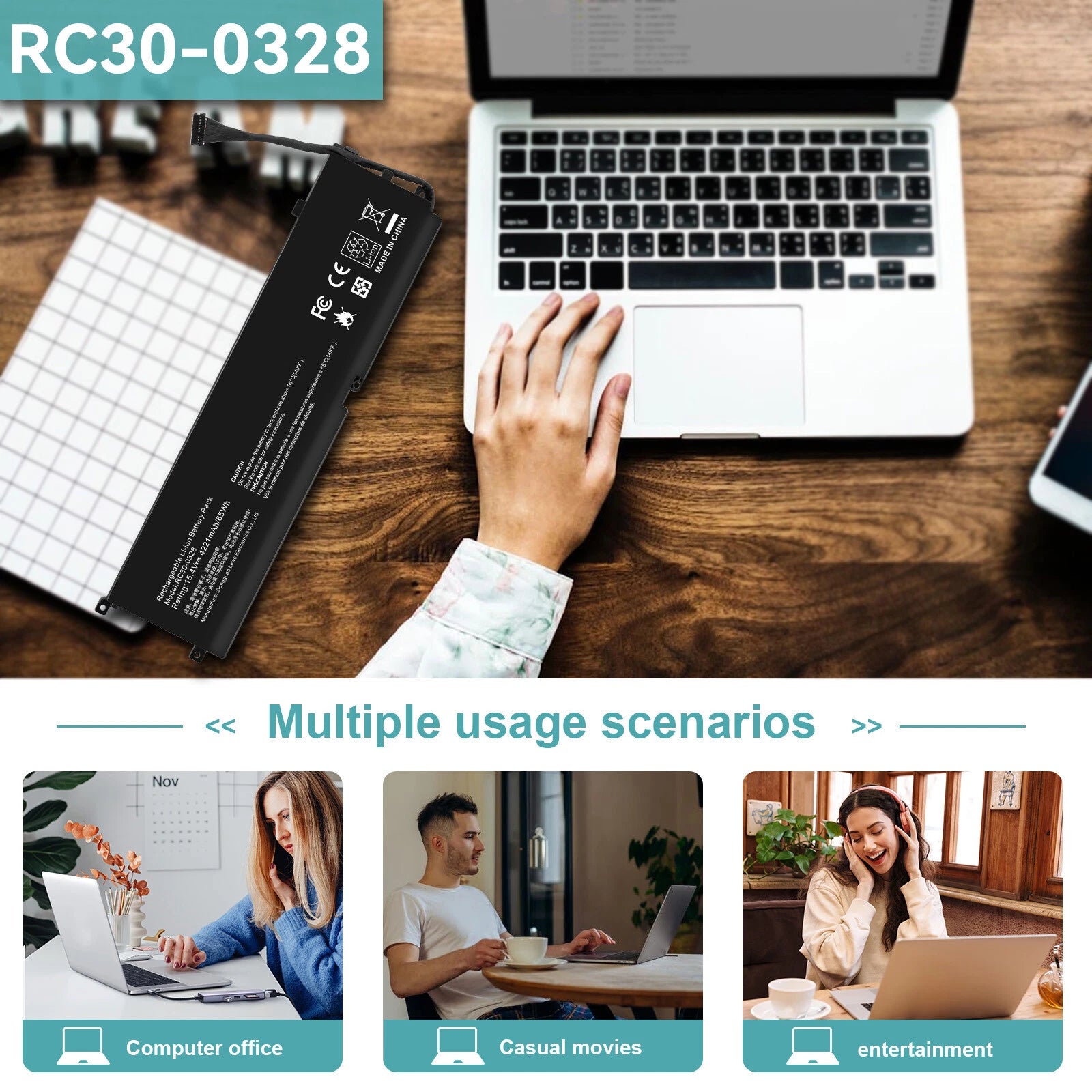 ?RC30-0328 65Wh Battery For Razer Blade 15 Base 2020 2021 RZ09-0328 RZ09-0369
