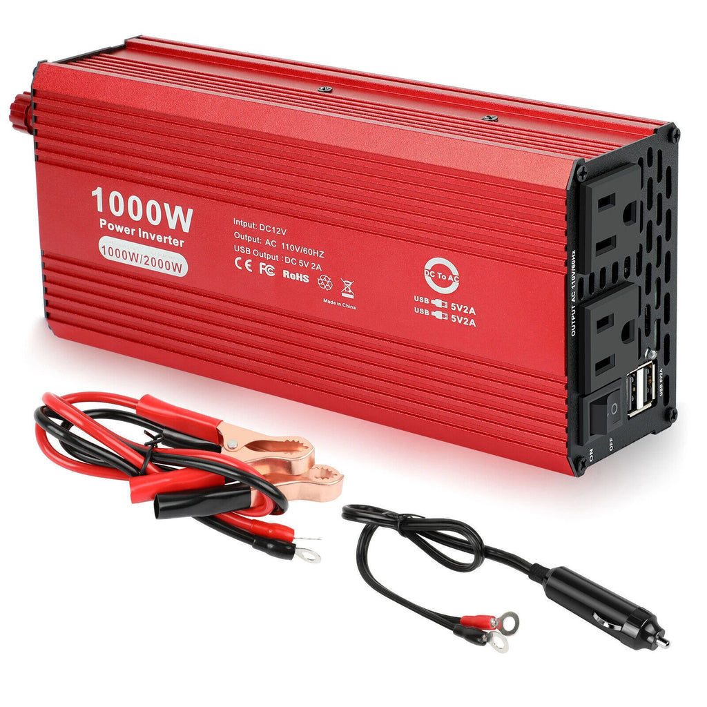 1000W 500W Car Power Inverter DC 12V to AC 110V Converter Adapter Charger Outlet